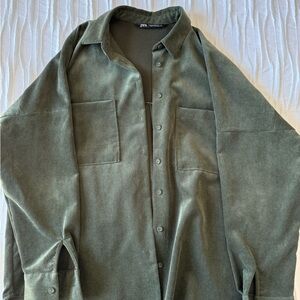 Zara Forest Green Shirt Jacket